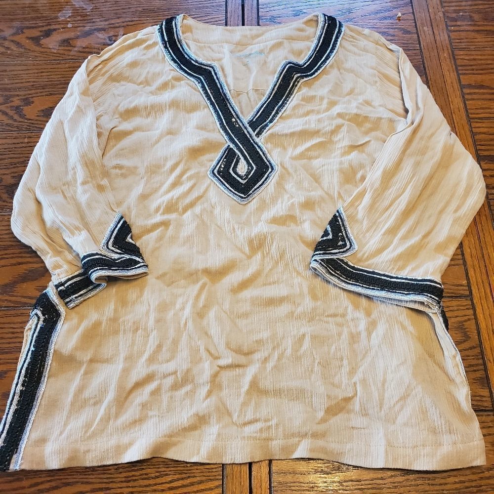 Soft surroundings being embroidered v neck tunic